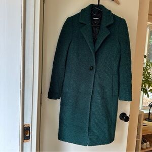 XXS Express women’s coat in dark teal bouclé